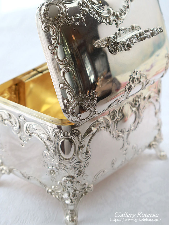 �e�B�[�L���f�B�{�b�N�X�@�I�[�X�g���A�E�n���K���[ antique silver tea caddy box Austro-Hangarian