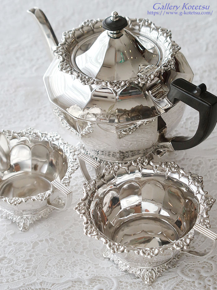 �p����� sterling siver �A���e�B�[�N�V���o�[�@�e�B�[�Z�b�g antique silver tea set